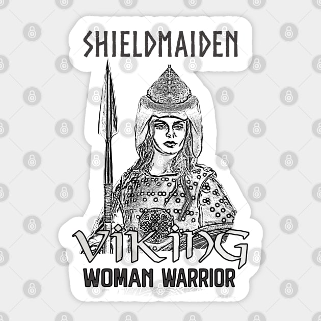 Shieldmaiden: Viking Woman Warrior - Vikings Sticker by KrasiStaleva